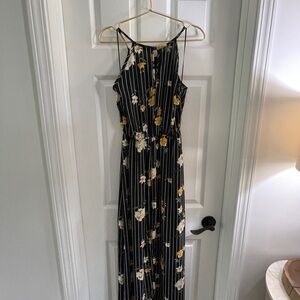 Pinstripe floral maxi